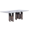 Clear 15mm Glass Dining Table And Chairs Black Stainless Steel Base Clear 15mm Glass Dining Table And Chairs Black Stainless Steel Base