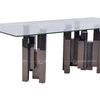Clear 15mm Glass Dining Table And Chairs Black Stainless Steel Base Clear 15mm Glass Dining Table And Chairs Black Stainless Steel Base