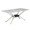 Home Furniture Marble Top Stainless Steel Dining Table 78inchx40inchx30inch