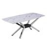 Home Furniture Marble Top Stainless Steel Dining Table 78inchx40inchx30inch
