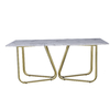 Rose Gold OEM Luxury Marble Dining Table 6 Seater Naturally hard wearing