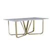 Rose Gold OEM Luxury Marble Dining Table 6 Seater Naturally hard wearing