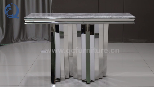 Modern 51kg SS Console Table 160cmx45cmx75cm Canada Style Glass top