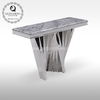 Modern 51kg SS Console Table 160cmx45cmx75cm Canada Style Glass top