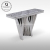 Modern 51kg SS Console Table 160cmx45cmx75cm Canada Style Glass top