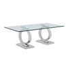 0.18m3 Glass SS Coffee Table Chrome Finished 130cm 0.18m3 Glass SS Coffee Table Chrome Finished 130cm