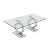 0.18m3 Glass SS Coffee Table Chrome Finished 130cm 0.18m3 Glass SS Coffee Table Chrome Finished 130cm