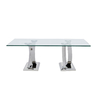 0.18m3 Glass SS Coffee Table Chrome Finished 130cm 0.18m3 Glass SS Coffee Table Chrome Finished 130cm