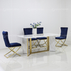 modern 56kg Luxury Marble Dining Table Rugged Stainless Steel Base Rectangle Shape modern 56kg Luxury Marble Dining Table Rugged Stainless Steel Base Rectangle Shape