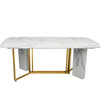 modern 56kg Luxury Marble Dining Table Rugged Stainless Steel Base Rectangle Shape modern 56kg Luxury Marble Dining Table Rugged Stainless Steel Base Rectangle Shape