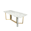 modern 56kg Luxury Marble Dining Table Rugged Stainless Steel Base Rectangle Shape modern 56kg Luxury Marble Dining Table Rugged Stainless Steel Base Rectangle Shape