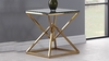 50cmx50cmx55cm Stainless Steel Side Tables For Living Room with Glass Top