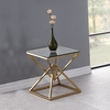 50cmx50cmx55cm Stainless Steel Side Tables For Living Room with Glass Top