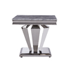 Mirror Silver 60cmx60cmx55cm Stainless Steel Side Tables Marble Top Square Shape
