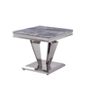 Mirror Silver 60cmx60cmx55cm Stainless Steel Side Tables Marble Top Square Shape