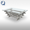Clear Stainless Steel Square Glass Coffee Table Chrome Finished Clear Stainless Steel Square Glass Coffee Table Chrome Finished