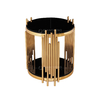 small round 60cm Furniture Side Table Stainless Steel frame black top