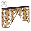 Qiancheng Glass Top SS Console Table gold stainless steel legs Qiancheng Glass Top SS Console Table gold stainless steel legs