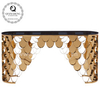 Qiancheng Glass Top SS Console Table gold stainless steel legs Qiancheng Glass Top SS Console Table gold stainless steel legs