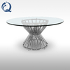 Chrome Wire SS Round Glass Top Coffee Table Glam Cocktail Table Chrome Wire SS Round Glass Top Coffee Table Glam Cocktail Table