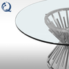 Chrome Wire SS Round Glass Top Coffee Table Glam Cocktail Table Chrome Wire SS Round Glass Top Coffee Table Glam Cocktail Table