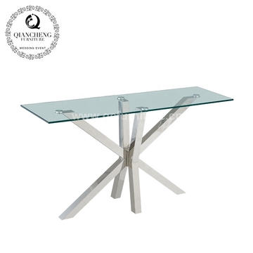 Steady 0.52CBM Italian Style Console Table Glass Top 12mm For Home