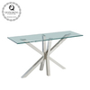 Steady 0.52CBM Italian Style Console Table Glass Top 12mm For Home Steady 0.52CBM Italian Style Console Table Glass Top 12mm For Home