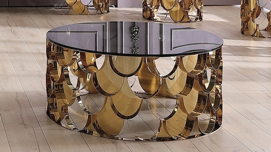 Round Dia 100cmx45cm  SS Coffee Table for Italian Contemporary Living Room