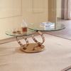 Extendable 0.17CBM Modern Coffee Table With Glass Top Living Room Furniture