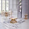 Qiancheng Marble Top Coffee Table Dia 90x50cm High Gloss Round Coffee Table