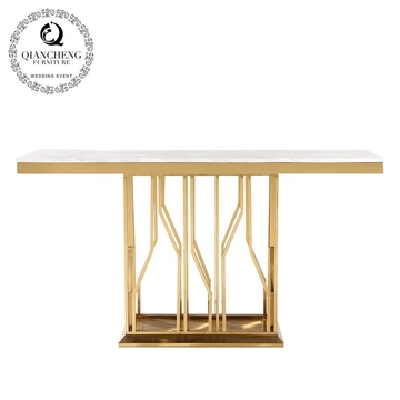 160x45x85cm 0.3cbm Stainless Steel Console Table With Marble Top 20mm