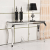 Qiancheng Marble Top SS Console Table 63x18x34inch Smooth Edge Qiancheng Marble Top SS Console Table 63x18x34inch Smooth Edge