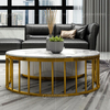 Qiancheng OEM SS Coffee Table 20mm Marble Top With White Drawers