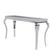Qiancheng Marble Top SS Console Table 63x18x34inch Smooth Edge Qiancheng Marble Top SS Console Table 63x18x34inch Smooth Edge