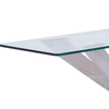 Qiancheng Glass Transparent Console Table Mirrored Chrome Stainless Steel Sofa Table