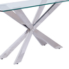 Qiancheng Glass Transparent Console Table Mirrored Chrome Stainless Steel Sofa Table