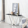 160cm Glass Top Metal Console Table