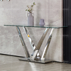 160cm Glass Top Metal Console Table