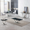 160cm Glass Top Metal Console Table