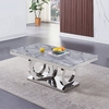 Italian Style Length 130cm Square Marble Coffee Table Stable Stainless Steel Frame Italian Style Length 130cm Square Marble Coffee Table Stable Stainless Steel Frame