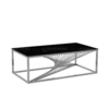 Stable Metal Coffee Table 51x28x30inch Tempered Glass Coffee Table