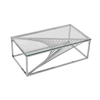 Stable Metal Coffee Table 51x28x30inch Tempered Glass Coffee Table