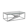 Stable Metal Coffee Table 51x28x30inch Tempered Glass Coffee Table