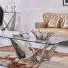 Height 18inch Glass Top Center Table Modern Stainless Steel Coffee Table Height 18inch Glass Top Center Table Modern Stainless Steel Coffee Table