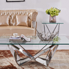 Height 18inch Glass Top Center Table Modern Stainless Steel Coffee Table Height 18inch Glass Top Center Table Modern Stainless Steel Coffee Table