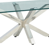 Clear Glass Top 0.11cbm SS Coffee Table For Living Room With Brushed Chrome Base