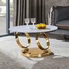 Home Office 0.16cbm SS Coffee Table Gold Base Sinter Stone top Home Office 0.16cbm SS Coffee Table Gold Base Sinter Stone top