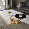 Home Office 0.16cbm SS Coffee Table Gold Base Sinter Stone top Home Office 0.16cbm SS Coffee Table Gold Base Sinter Stone top