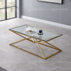 No Folded 9.5kg Stainless Steel Glass Top Coffee Table For Living Room