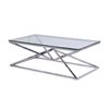 No Folded 9.5kg Stainless Steel Glass Top Coffee Table For Living Room